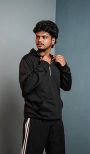 Men’s Full Sleeve Zipper Hoodie | Oversized Winter Hoodie for Men - Black